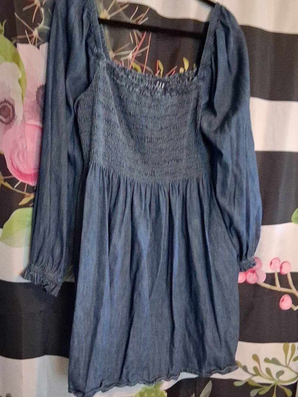 GAP Blue Smocked Mini Dress